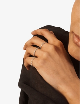 Monica Vinader Womens Sterling Silver Heirloom Recycled Sterling-silver Stacking Ring In Sterling Silver