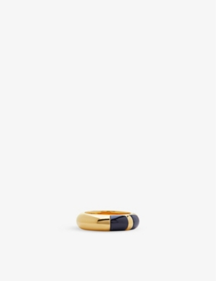 MONICA VINADER: Monica Vinader x Kate Young 18ct yellow-gold vermeil sterling-silver and onyx ring
