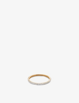 Monica Vinader Womens Yellow Gold Single-band 14ct Yellow-gold And 0.2975ct Diamond Ring