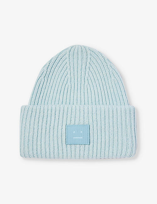 ACNE STUDIOS: Pansy brand-patch wool beanie hat