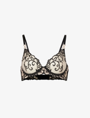 CHANTELLE - Orangerie floral-embroidered stretch-lace plunge bra