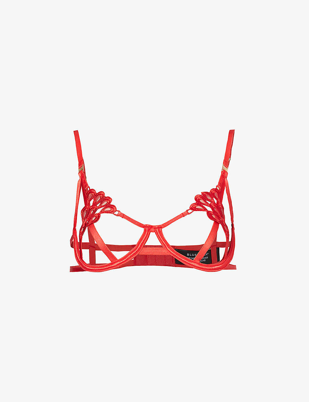 Bluebella Womens Tomato Red Aria Cut-out Underwired Lace Bra