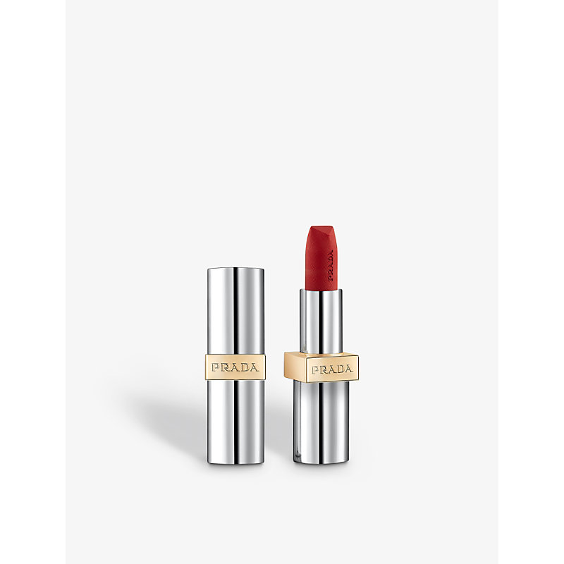 Shop Prada Mahogany Hyper Matte Monochrome Refillable Lipstick 3.8g