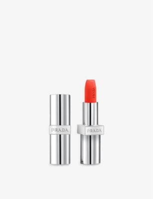 Shop Prada Nacarat Soft Matte Monochrome Refillable Lipstick 3.8g