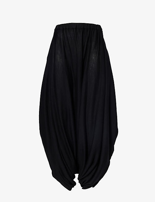 JUNYA WATANABE: Tokyo dropped-crotch relaxed-fit wide-leg wool knitted trousers