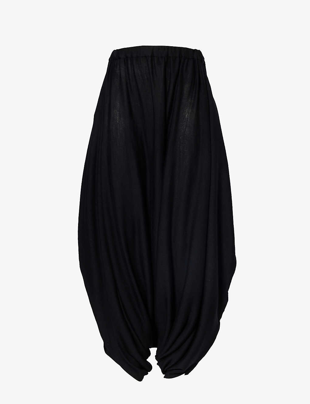 Junya Watanabe Womens Black Tokyo Dropped-crotch Relaxed-fit Wide-leg Wool Knitted Trousers