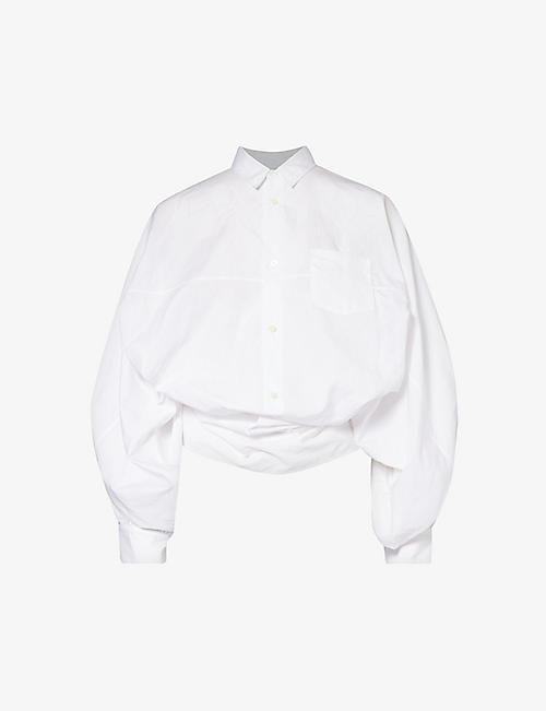 JUNYA WATANABE: Tokyo batwing-sleeved cotton-poplin shirt