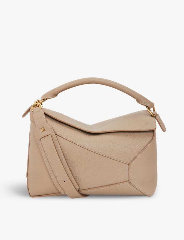 Puzzle leather shoulder bag