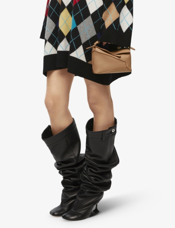 Puzzle mini leather cross-body bag