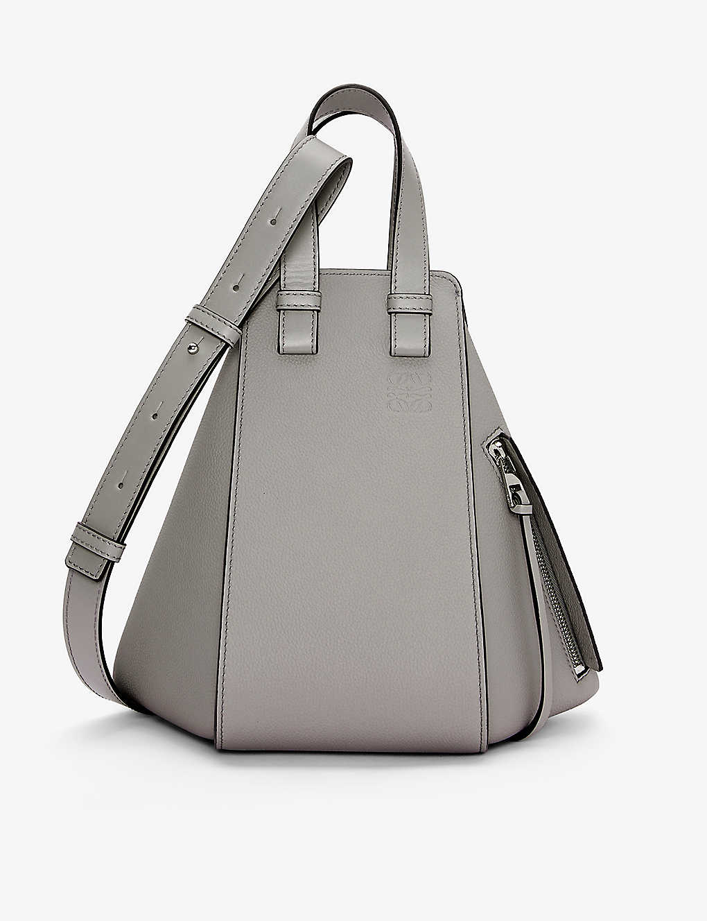 Loewe Womens Pearl Grey Hammock Small Leather Shoulder Bag