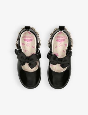Shop Lelli Kelly Girls Black Kids Aurora Charm-embellished Patent-leather School Shoes 4-8 Years