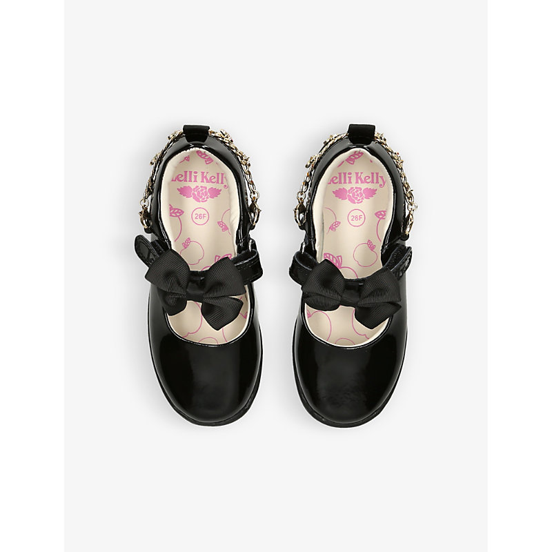 Shop Lelli Kelly Girls Black Kids Aurora Charm-embellished Patent-leather School Shoes 4-8 Years