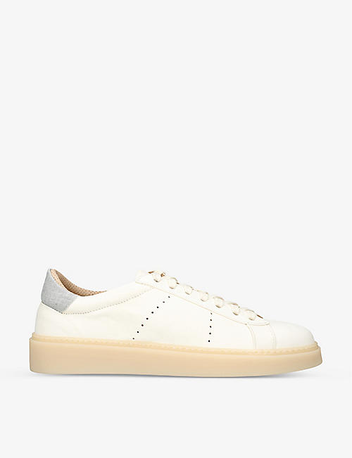 ELEVENTY: Chunky-sole contrast-trim leather low-top trainers