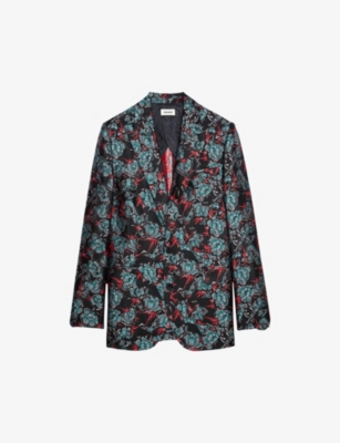 ZADIG & VOLTAIRE ZADIG&VOLTAIRE WOMENS NOIR VEGY FLORAL-JACQUARD BLAZER