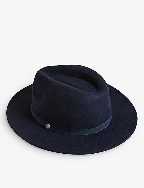 TED BAKER: Corbby branded-button felt trilby hat