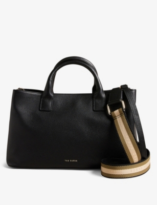 Ted Baker Black Winisie Branded-strap Leather Bag