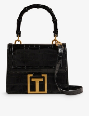 Embossed Faux Leather Shoulder Bag