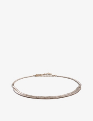 TED BAKER Crystalembellished stainlesssteel belt