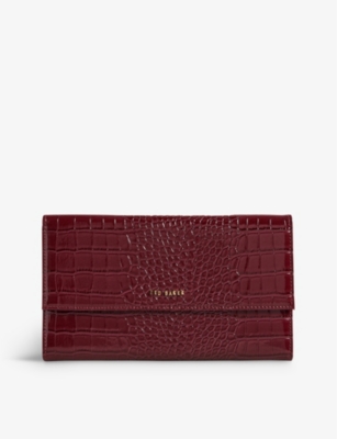 TED BAKER Alethai croc-effect faux-leather travel wallet