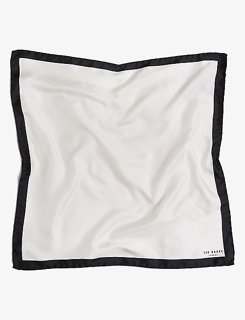 TED BAKER: Palmiro logo-print silk pocket square