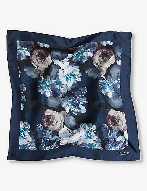TED BAKER: Arsen floral-print silk pocket square