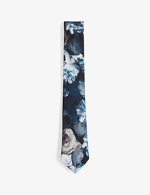 TED BAKER: Aion floral-print silk tie