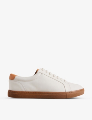 TED BAKER - Udamou logo-embossed leather low-top trainers | Selfridges.com
