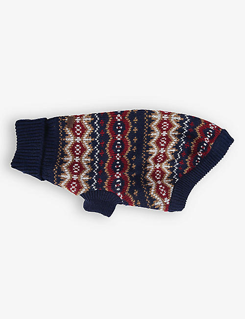 BARBOUR: Fair Isle graphic-print knitted dog jumper