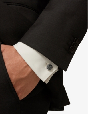 Cartier Santos De  Palladium-plated Sterling-silver Cufflinks In Silver