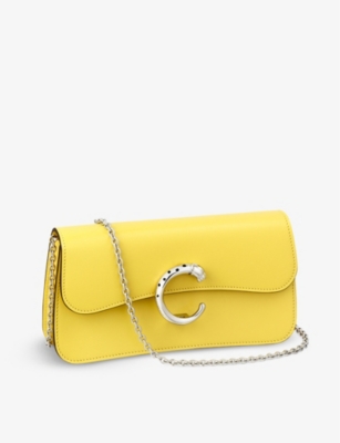 Cartier Trouserhère De  Chain Mini Leather Cross-body Bag In Yellow