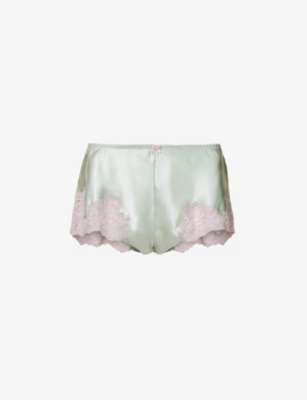 NK IMODE: Morgan Retro lace-trimmed silk pyjama shorts