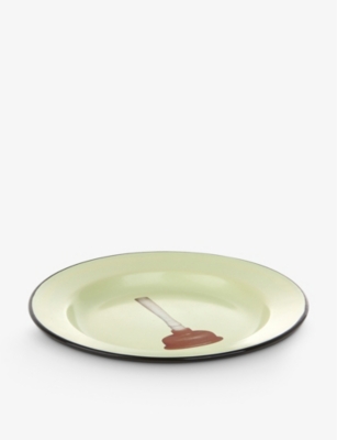 Seletti X Toiletpaper Plunger Enamel-plated Metal Plate 26cm