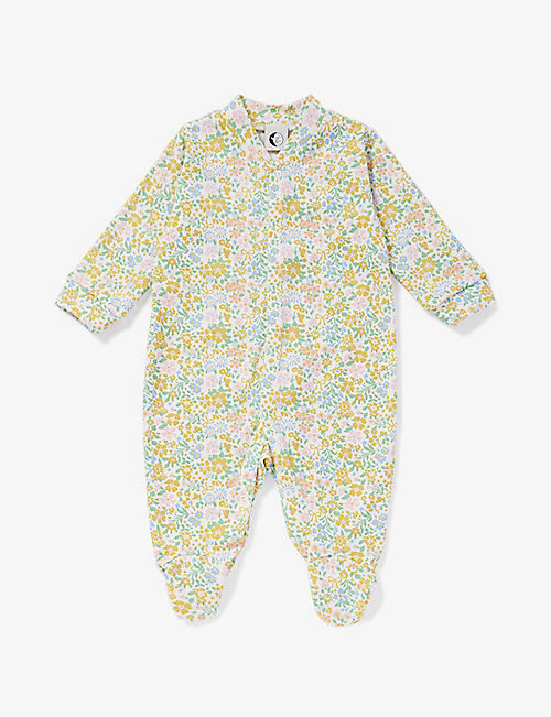 SLEEPY DOE: Floral-print long-sleeved cotton-jersey body 0-12 months