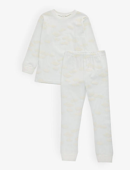 SLEEPY DOE: Cloud flocked-print cotton-jersey pyjamas 1-13 years