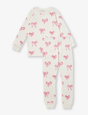 Sleepy Doe Girls Hot Pink Bows Kids Bow-print Cotton Pyjama Set 1-13 Years