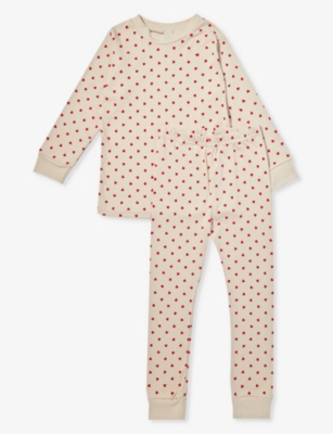 Sleepy Doe Girls Love Hearts Kids Heart-print Cotton Pyjama Set 1-13 Years