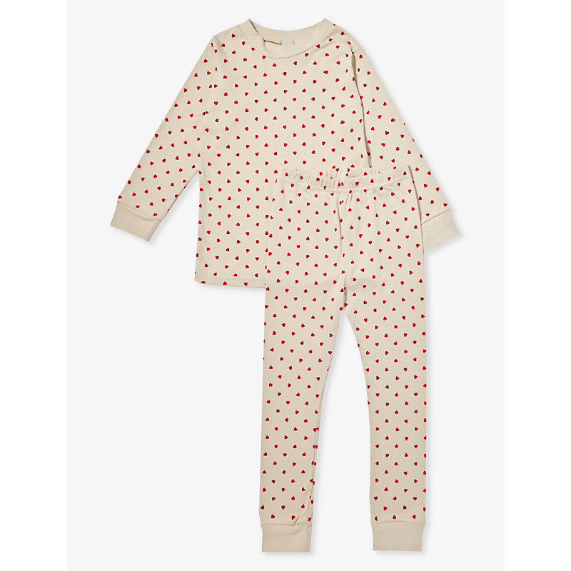 Sleepy Doe Girls Love Hearts Kids Heart-print Cotton Pyjama Set 1-13 Years