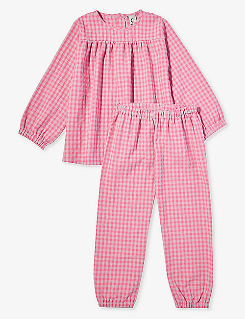 SLEEPY DOE: Check-pattern cotton-blend pyjama set 1-8 years
