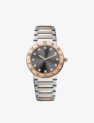 Bvlgari Rose Gold 103067   Stainless-steel, 18ct Rose-gold And Diamond Quartz Watch In Rose Gold