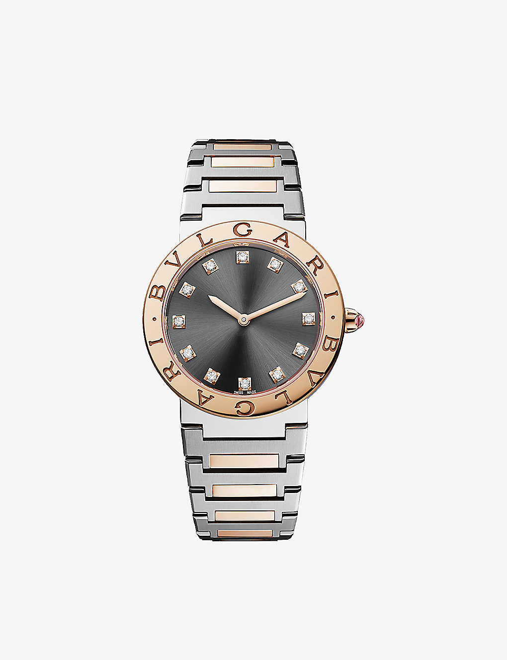 Bvlgari Womens Rose Gold 103067 Stainless-steel, 18ct Rose-gold And Diamond Quartz Watch