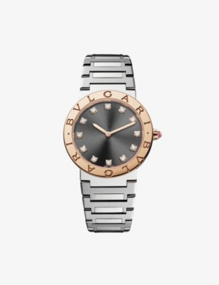 Bvlgari Rose Gold 103757 Stainless-steel, 18ct Rose-gold And Diamond Quartz Watch