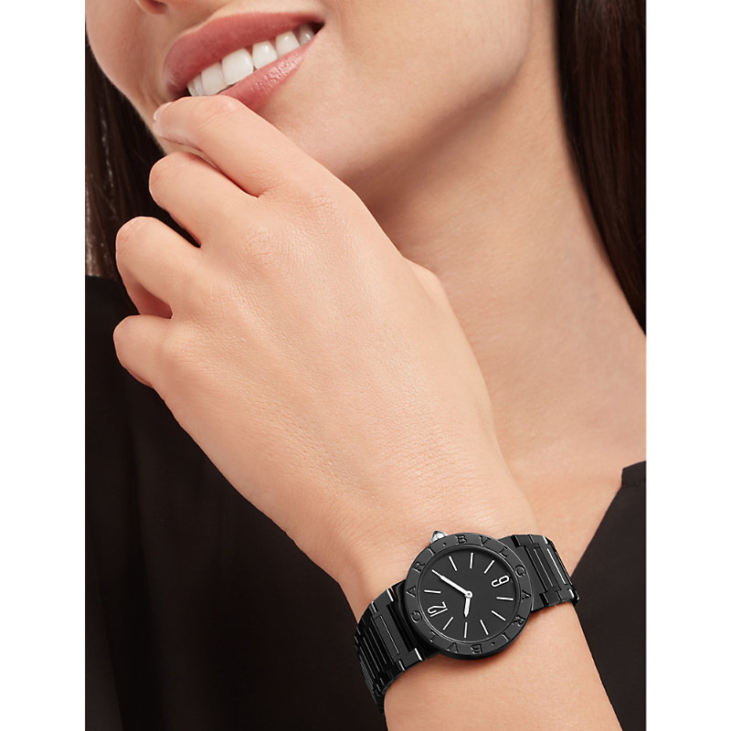 Shop Bvlgari Womens Stainless Steel 103557 Stainless-steel Quartz Watch