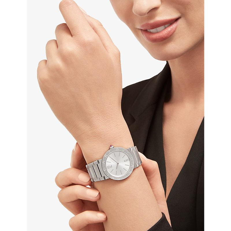 Shop Bvlgari Womens Stainless Steel 103575 Stainless-steel Quartz Watch