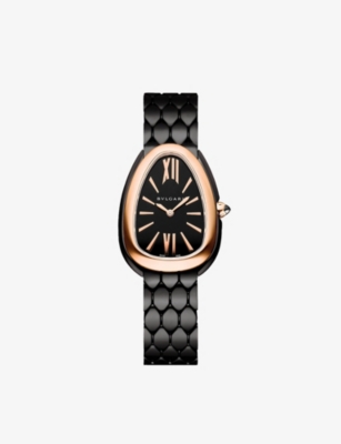 BVLGARI: 103704 Serpenti Seduttori 18ct rose-gold and stainless-steel quartz watch