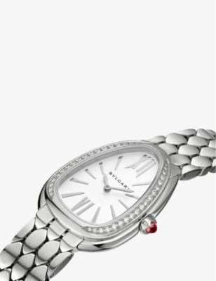 Bvlgari 103361 Serpenti Seduttori Stainless Steel And Diamond Quartz Watch In Stainless Steel
