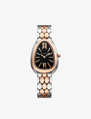 Bvlgari Rose Gold 103799 Serpenti Seduttori 18ct Rose-gold And Stainless-steel Quartz Watch In Pink Gold