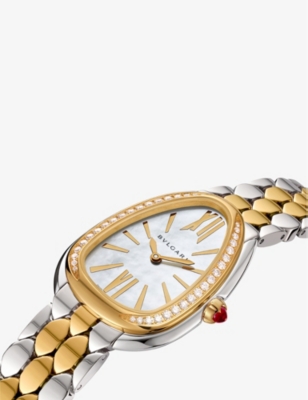 Bvlgari Yellow Gold 103755 Serpenti Seduttori 18ct Yellow-gold, Stainless-steel And Diamond Quartz Watch In Yellow Gold