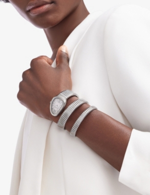 BVLGARI: SP35C6SS.2T Serpenti Tubogas stainless-steel quartz watch