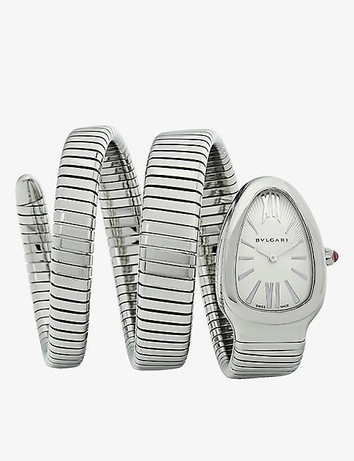 BVLGARI: SP35C6SS.2T Serpenti Tubogas stainless-steel quartz watch