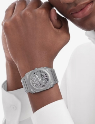 Bvlgari Mens Titanium Oc40ttxtsk8d Octo Finissimo Skeleton Titanium Manual Watch In Titanium